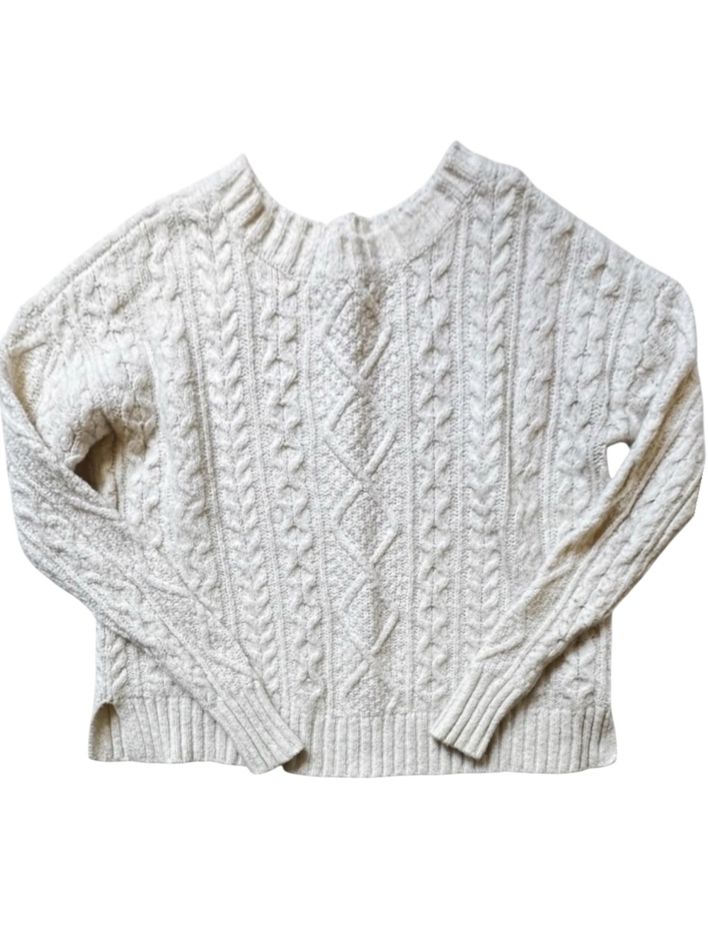 American Eagle Women’s Cozy Cream Cable Knit Sweater S/P